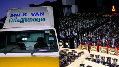 വിദേശ മദ്യം പിടികൂടി, തൃശ്ശൂരിൽ 50 ലക്ഷത്തിന്റെ വിദേശമദ്യം പിടികൂടിയത് പാൽവണ്ടിയിൽ നിന്ന്