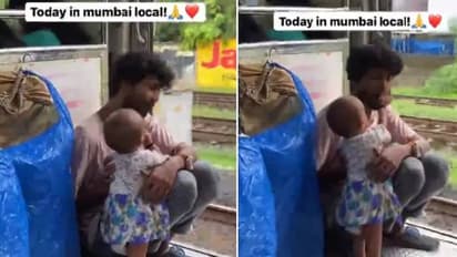 അച്ഛന്റെ വായിൽ ആപ്പിൾ വച്ചുകൊടുത്ത് മകൾ, ഹൃദയം തൊടുന്ന വീഡിയോ 