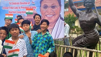 Tribal schoolkids celebrates Droupadi Murmu's elevation as President
