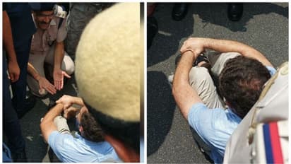 വിജയ് ചൗക്കിൽ നാടകീയ രംഗങ്ങൾ, പ്രതിഷേധിച്ച രാഹുൽ ഗാന്ധി അറസ്റ്റിൽ, എംപിമാരെ വലിച്ചിഴച്ചു