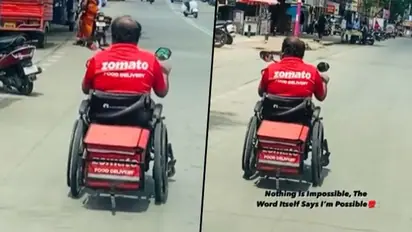 Watch: Specially-abled Zomato representative delivering food in a wheelchair, viral video inspired netizens