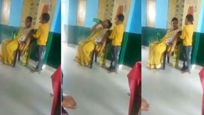 உத்தரப்பிரதேசத்தில் பந்தாவாக சேரில் அமர்ந்திருக்கும் ஆசிரியைக்கு மசாஜ் செய்யும் மாணவன்; வைரல் வீடியோ!! 