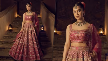 Sachin Tendulkar’s daughter Sara Tendulkar poses in Anita Dongre's lehenga