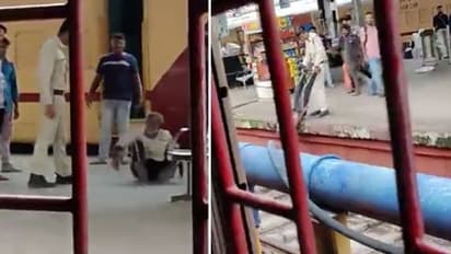 പ്രായമായ ആളെ പരസ്യമായി ക്രൂരമായി മര്‍ദ്ദിക്കുന്ന പൊലീസുകാരൻ; വീഡിയോ വൈറലായി