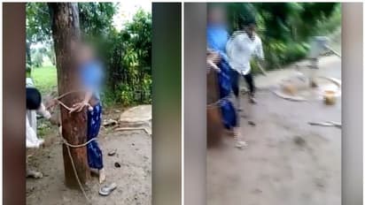 വിവാഹിതയായ യുവതിയെ മറ്റൊരു യുവാവിനൊപ്പം കണ്ടു; കെട്ടിയിട്ട് പൊതിരെ തല്ലി നാട്ടുകാര്‍, ക്രൂരത