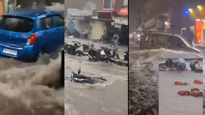 ಮಳೆಗೆ ಕೊಚ್ಚಿ ಹೋದ ಕಾರು ಬೈಕ್‌: ವಿಡಿಯೋ ವೈರಲ್