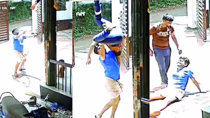 അനുജൻ തലകീഴായി താഴേക്ക്, താങ്ങിപ്പിടിച്ച് രക്ഷപ്പെടുത്തി ജേഷ്ഠൻ, ഒരു നിമിഷം പകച്ചുപോകുന്ന വീഡിയോ