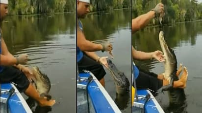 ಮೊಸಳೆ ಜೊತೆ ಯುವಕನ ಚೆಲ್ಲಾಟ, ಆಮೇಲೇನಾಯ್ತು ನೋಡಿ