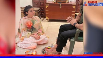 স্বামীর পায়ের কাছে প্রণিথা, দক্ষিণী অভিনেত্রীর বিরুদ্ধে চটে লাল নেট দুনিয়া!