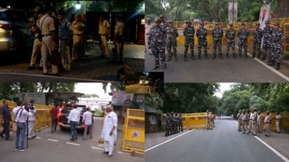 സോണിയയുടെയും രാഹുലിന്റെയും വീടുകൾക്കും എഐസിസി ആസ്ഥാനത്തും പൊലീസ് കാവൽ; പ്രതിഷേധം