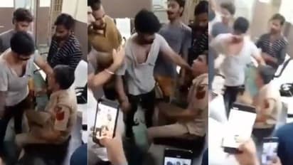 പൊലീസ് സ്റ്റേഷന് ഉള്ളിൽ വച്ച് പൊലീസുകാരന്റെ മുഖത്തടിച്ചു, മര്ദ്ദനം; പ്രതികരിക്കാതെ സഹപ്രവര്ത്തകര്