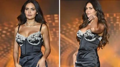 লো নেকে ঠিকরে বেরোচ্ছে সুডৌল স্তনের খাঁজ, লাল লেহেঙ্গায় লেডি কিলার এষার যৌবনে কাত ভক্তরা