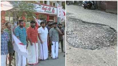 റോഡ് നിറഞ്ഞ് കുഴികള്‍, ആര് നന്നാക്കുമെന്നതില്‍ തര്‍ക്കം; പ്രതിഷേധവുമായി ഡിവൈഎഫ്ഐ, റോഡ് ഉപരോധിച്ചു