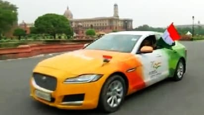 Gujarat youth modifies his Jaguar XF on 'Har Ghar Tiranga' theme