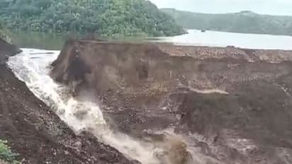 एमपी में 18 गांवों का खतरा टला: कारम डैम का एक हिस्सा टूटा, देखिए वीडियो बांध से कैसे निकल रहा है पानी