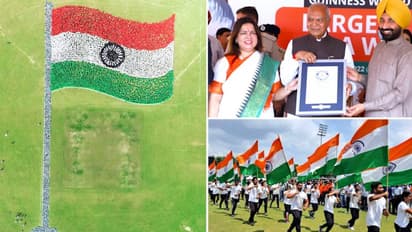 Watch: Chandigarh University students set world record for largest human image of waving flag