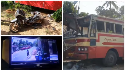 തലസ്ഥാനത്ത് കെഎസ്ആർടിസി ബസും ബൈക്കും കൂട്ടിയിടിച്ചു, ബെക്ക് യാത്രികന് പരിക്ക്