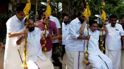 പരസ്പരം ഊഞ്ഞാലാട്ടി വിദ്യാഭ്യാസ മന്ത്രിയും പൊതുമരാമത്ത് മന്ത്രിയും; ഓണം വാരാഘോഷ ഓഫീസ് തുറന്നു