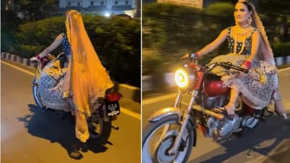 ಬುಲೆಟ್ ಏರಿ ಬಂದಳು ನಾರಿ: ವಧುವಿನ ವಿಡಿಯೋ ಸಖತ್ ವೈರಲ್