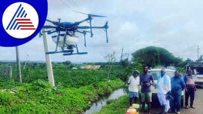 ಡ್ರೋನ್ ಬಳಸಿ ಸೋಯಾಬಿನ್ ಬೆಳೆಗೆ ಔಷಧಿ ಸಿಂಪಡಣೆ!