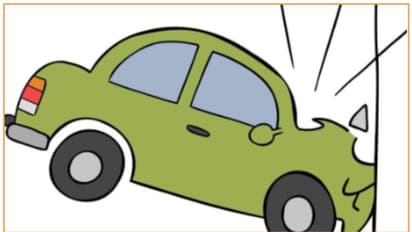 പരസ്യ ബോര്‍ഡ് രക്ഷകനായി, പുഴയില്‍ പതിക്കാതെ കാര്‍ തൂങ്ങിയാടി!