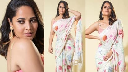 వయ్యారంగా బాడీని వంచుతూ.. పూల చీరలో యాంకర్ అనసూయ విరహం, వైరల్ పిక్స్ 