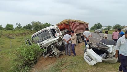 भीषण हादसे में टुकड़ों में बंट गई कार, हरियाणा रहने वाले एक ही परिवार के चार लोगों की मौके पर मौत