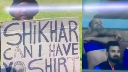 താങ്കളുടെ ഒരു ജേഴ്സി തരുമോ? ആരാധകന് ധവാന്റെ മറുപടി; ചിരിയടക്കാനാവാതെ രാഹുലും ഗെയ്കവാദും- വീഡിയോ