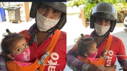 ಮಗುವನ್ನೆತ್ತಿಕೊಂಡು ಫುಡ್ ಡೆಲಿವರಿ: ಝೋಮ್ಯಾಟೋ ಬಾಯ್ ವಿಡಿಯೋ ವೈರಲ್