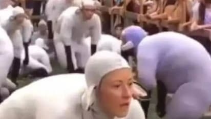 ആടിനെ പോലെ വേഷം ധരിച്ച്, ആടിനെ പോലെ പെരുമാറുന്ന മനുഷ്യർ, വൈറലായി വീഡിയോ