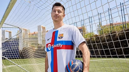 Barcelona unveil third kit for 2022-23: Fans rate the 'Cross of Sant Jordi' inspired jersey