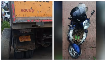 തൃശൂരിൽ ടോറസ് ലോറിയുടെ ടയർ പൊട്ടിത്തെറിച്ചു, സ്കൂട്ടർ യാത്രികന് പരിക്ക്, ആശുപത്രിയില് പ്രവേശിപ്പിച്ചു