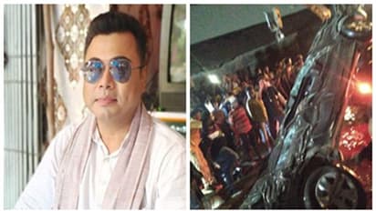 পথ দুর্ঘটনায় মৃত তৃণমূল কাউন্সিলর রাম পেয়ারে রামের ছেলে, সারবোঝাই লরি উলটে দুমড়েমুচড়ে গেল ছোট গাড়ি