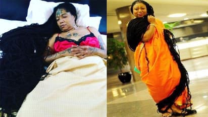 1 बार में 6 बोतल शैंपू लगाकर ये महिला धोती है अपने बाल, 40 साल में 110 फीट लंबी हुई चोटी