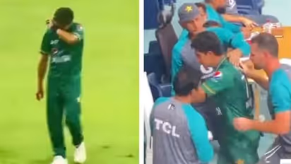 വേദന സഹിച്ച് നാല് ഓവര് പൂര്ത്തിയാക്കി; പിന്നാലെ നസീം ഷാ വിതുമ്പികൊണ്ട ഡഗൗട്ടിലേക്ക്- വീഡിയോ