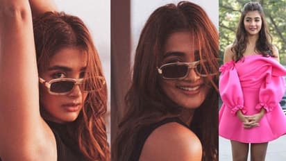 చేతులు పైకెత్తి విరహపు చూపులతో టెంప్ల్ చేస్తున్న పూజా హెగ్డే.. బుట్టబొమ్మ కిల్లర్ లుక్స్ కి కుర్రాళ్లు చిత్తు