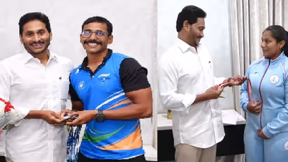 జగన్‌ను కలిసిన ఫెన్సింగ్ క్రీడాకారిణి బేబి రెడ్డి, పారా సైక్లిస్ట్ అర్షద్