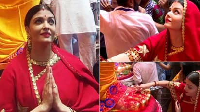 बप्पा के चरणों से सिंदूर उठा ऐश्वर्या राय ने भरी मांग, लाल जोड़े में किए थे लालबाग के राजा के दर्शन