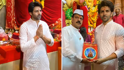 Ganesh Chaturthi 2022: Kartik Aaryan visits Lalbaugcha Raja to seek blessings