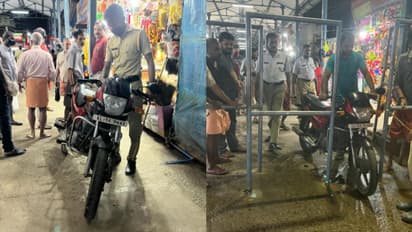 ക്ഷേത്ര നടപ്പുരയില്‍ ബൈക്കുമായി യുവാവിന്‍റെ അഭ്യാസം, പിടികൂടി നാട്ടുകാര്‍; ഗുരുവായൂരില്‍ വന്‍ സുരക്ഷാ വീഴ്ച