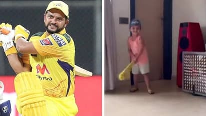 കുഞ്ഞുവയസില് ക്രിക്കറ്റ് ആസ്വദിച്ച് റിയൊ റെയ്നയും; അച്ഛന് സുരേഷ് റെയ്നക്കൊപ്പം കളിക്കുന്ന വീഡിയോ വൈറല്