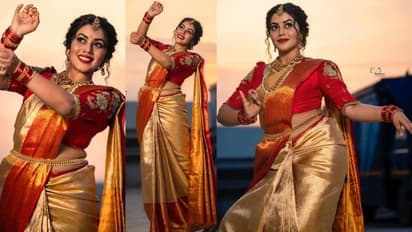 నిండైన పట్టు చీరలో నాట్య భంగిమలు... పండగ వేళ సరికొత్త అవతారంలో మెస్మరైజ్ చేసిన పూర్ణ!