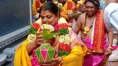 கையில கும்பம், கழுத்துல மாலை.. ஆன்மீகம் ததும்ப அமைச்சர் கீதா ஜீவன்.. திராவிட மாடலுக்கு சோதனை..?