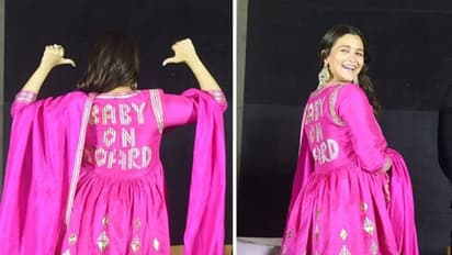 Alia Bhatt takes maternity fashion a notch up with ‘baby onboard’ sign in pink