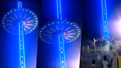 Watch: Spinning swing comes crashing at a fair in Punjab’s Mohali