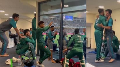 লাস্ট ওভার থ্রিলারের টেনশন থেকে জয়ের সেলিব্রেশন, দেখুন পাকিস্তান ড্রেসিং রুমের ভাইরাল ভিডিও