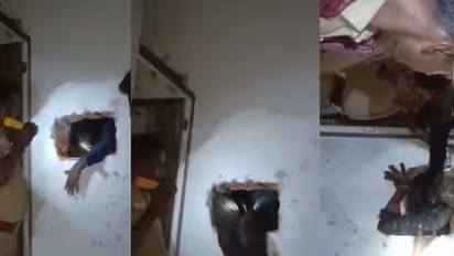 Viral Video: ಮದ್ಯದಂಗಡಿ ಗೋಡೆ ಕೊರೆದು ಒಳ ನುಗ್ಗಿದ ಕಳ್ಳರು: ಕಂಠಪೂರ್ತಿ ಕುಡಿದು ಸಿಕ್ಕಿಬಿದ್ದರು