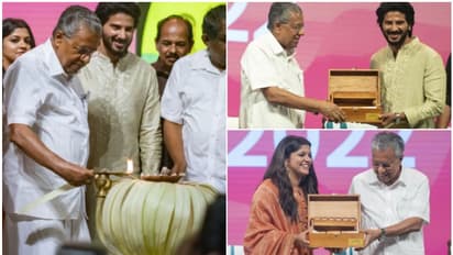 7 നാൾ ഓണാഘോഷം പൊളിപൊളിക്കും, തിരിതെളിച്ച് മുഖ്യമന്ത്രി; സ്നേഹം പങ്കുവച്ച് ഉപഹാരം ഏറ്റുവാങ്ങി ദുൽഖറും അപർണയും