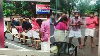 നടുറോഡില്‍ പൊലീസിന്‍റെ കസേരകളി, വടംവലി!