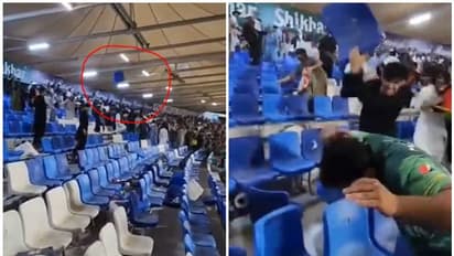 തോറ്റതിന്റെ കലിപ്പ്; ഷാര്ജയില് കസേരകള് പറപറന്നു! പാക് ആരാധകരെ അടിച്ചോടിച്ച് അഫ്ഗാന് ആരാധകര്, നാണക്കേട്